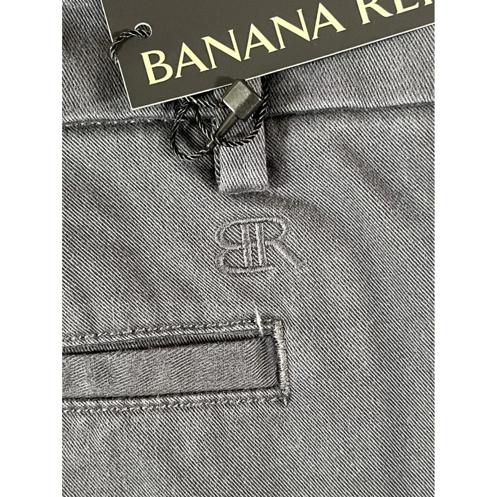 Banana Republic Mens Gray Chino Pants 34x29 Straight Leg Flat Front Trousers NWT